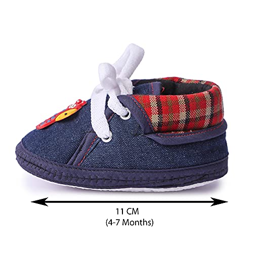 Butterthief Newborn Baby Soft Shoes for Boys & Girls | Comfortable Infant Booties for Daily | 9–12 Months | Navy Blue - Image 2