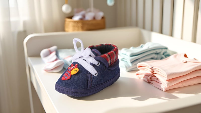 Butterthief Newborn Baby Soft Shoes for Boys & Girls | Comfortable Infant Booties for Daily | 9–12 Months | Navy Blue - Image 5