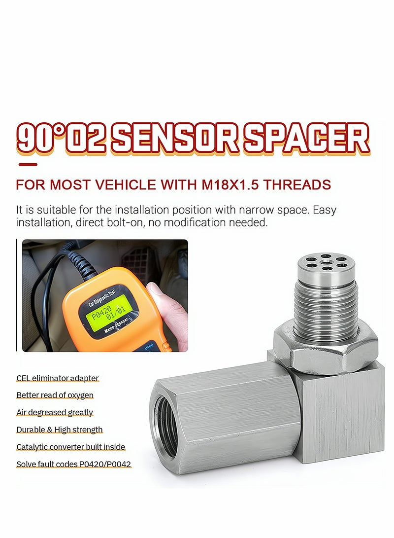 SYOSI O2 Sensor Spacer 1 Pcs Universal M18*1.5 Check Engine Light Eliminator Adapter O2 Oxygen Sensor Spacer Extender Adapater Isolator for Exhaust Systems - Image 3
