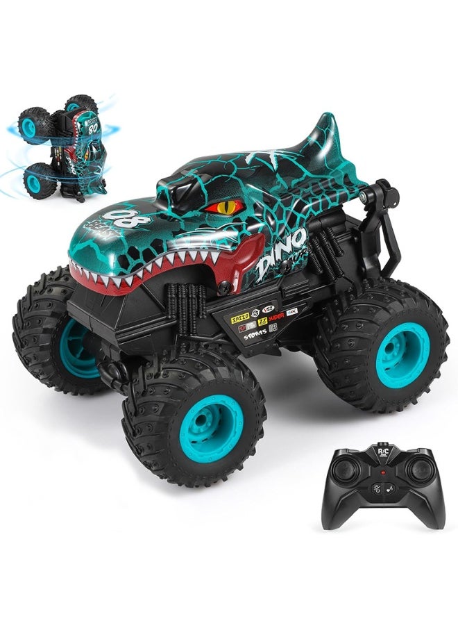 MIXDE Monster Truck Toys, 2.4Ghz  Monster Trucks for Boys, 1:20 Dinosaur Remote Controlled Car with Light u0026 Music, Remote Control Truck with Stunt, 360° Spin, Walk Uprightu0026 Drift, RC Cars  - Image 2