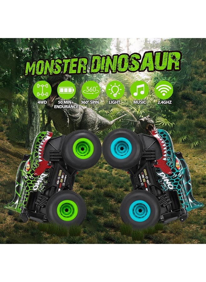 MIXDE Monster Truck Toys, 2.4Ghz  Monster Trucks for Boys, 1:20 Dinosaur Remote Controlled Car with Light u0026 Music, Remote Control Truck with Stunt, 360° Spin, Walk Uprightu0026 Drift, RC Cars  - Image 3