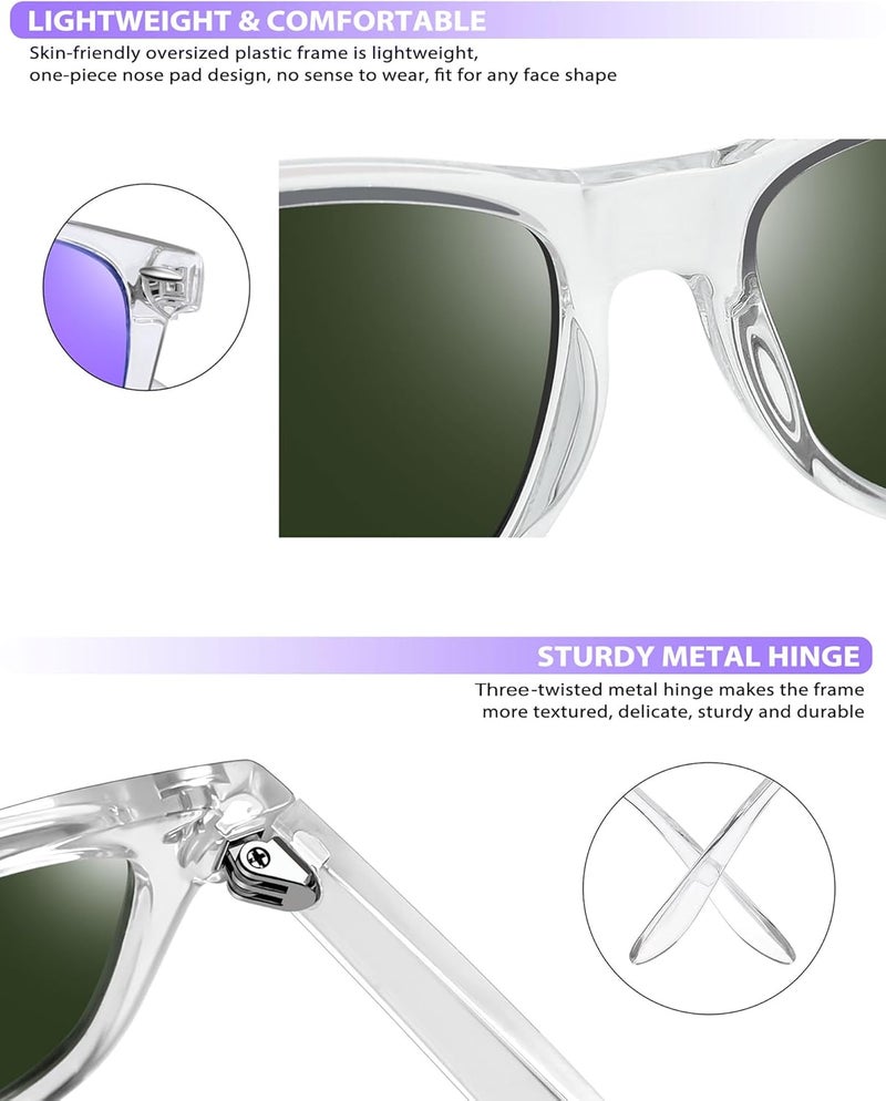 Joopin Square Sunglasses Men Women Polarized UV Protection Classic Trendy Lightweight Designer Sun Glasses for Driving Fishing Hiking Golf - Image 4