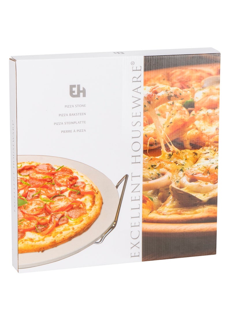 إكسلنت هاوسوير Pizza Baking Stone With Metal Holder  - Image 3