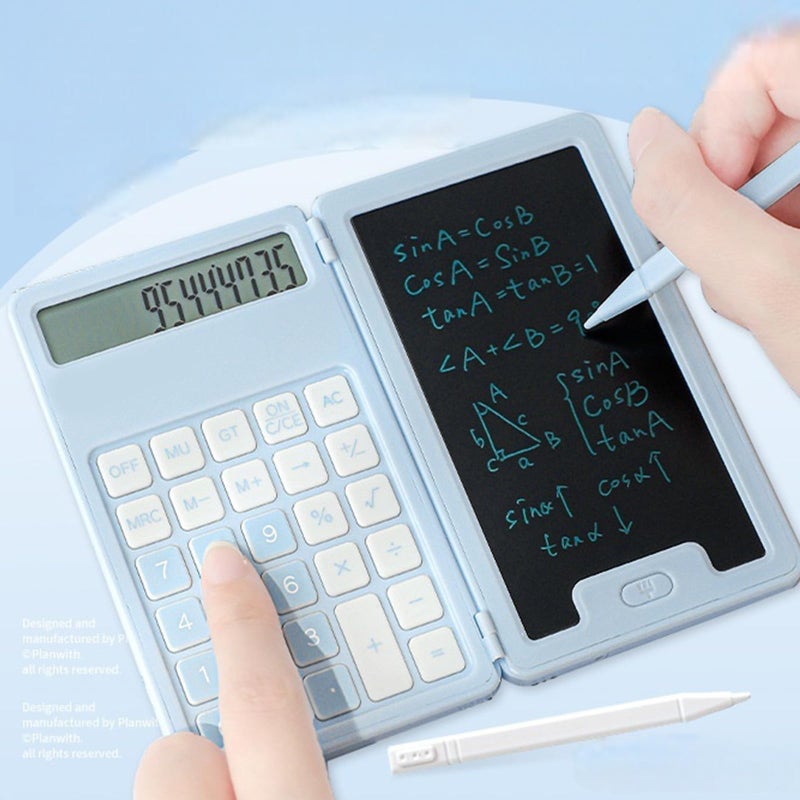 Blue Handwriting Recognition Calculator 12 Digit Display Scientific Functions Lightweight Portable - Image 4