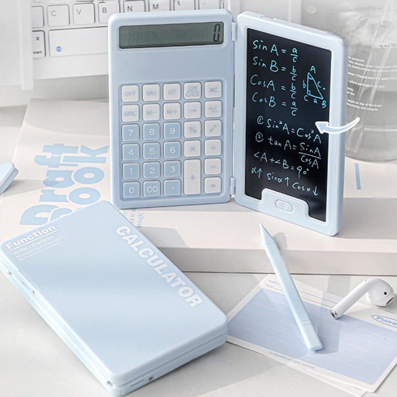 Blue Handwriting Recognition Calculator 12 Digit Display Scientific Functions Lightweight Portable - Image 5