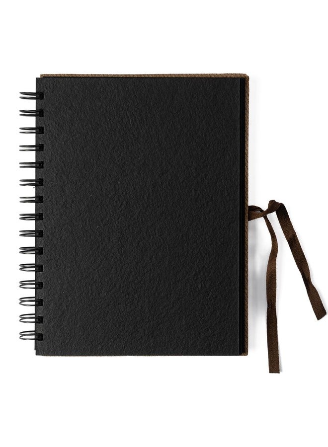 كوما دفتر رسم بالألوان المائية من كوما | 8 × 8 بوصة | 300 غرام/متر مربع | دفتر رسم بسلك حلزوني | مضغوط على البارد | ورق أسود | ألياف قطنية 100% (بني جوزي) - Image 4