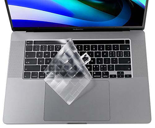 imComor Keyboard Cover Compatible with MacBook Pro 13 inch M2 A2338 2023 2022 2021 2020 M2 M1 A2338 A2289 A2251 & MacBook Pro 16 inch A2141 2020 2019 Touch Bar & Touch ID Keyboard Protector Skin Cover, Clear - Image 1