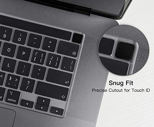 imComor Keyboard Cover Compatible with MacBook Pro 13 inch M2 A2338 2023 2022 2021 2020 M2 M1 A2338 A2289 A2251 & MacBook Pro 16 inch A2141 2020 2019 Touch Bar & Touch ID Keyboard Protector Skin Cover, Clear - Image 3
