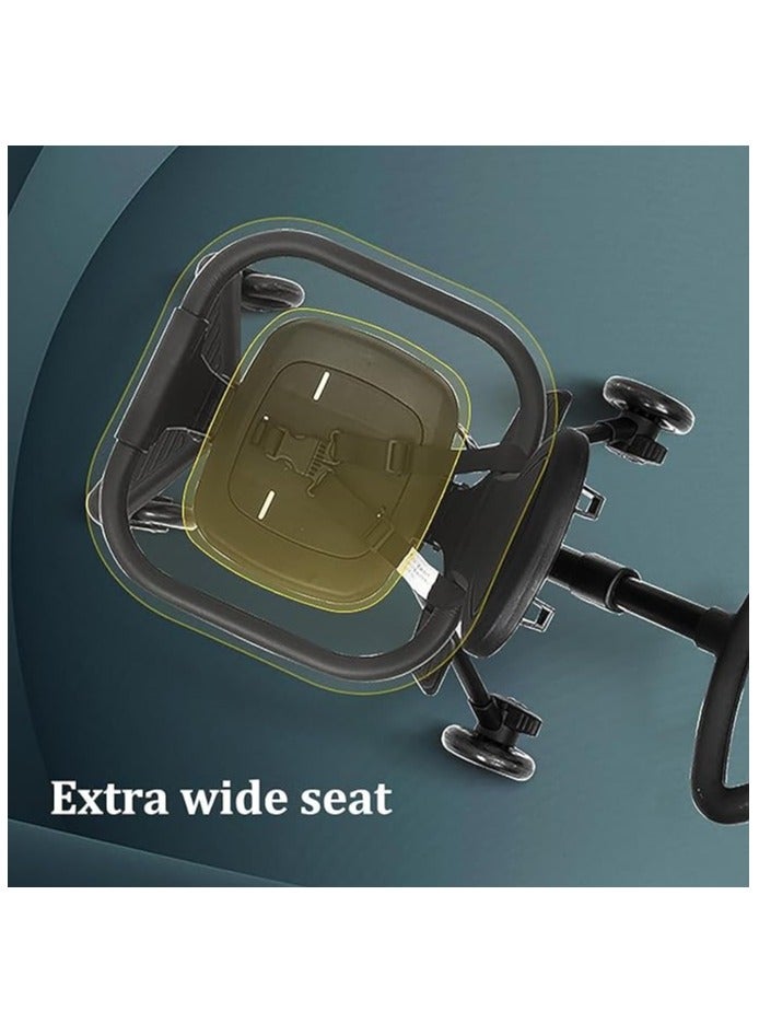 Baby Stroller Professional Foldable 4 Wheels Ergonomic Adjustable Infant Carriage for 1 to 6 Years Old, Portable Folding Lightweight Baby Stroller Compact Stroller Airplane Travel (Type-B Black) - Image 4