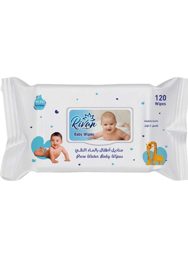 ريفان مناديل مبللة ريفان بالماء النقي 120 منديل - Image 2