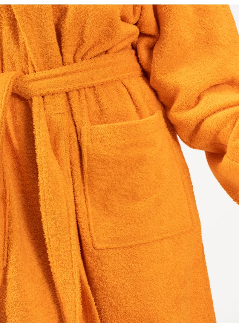 Ender Home Bathrobe Shalyaka Model Two Pockets Belted Cotton Boucle Bathrobe