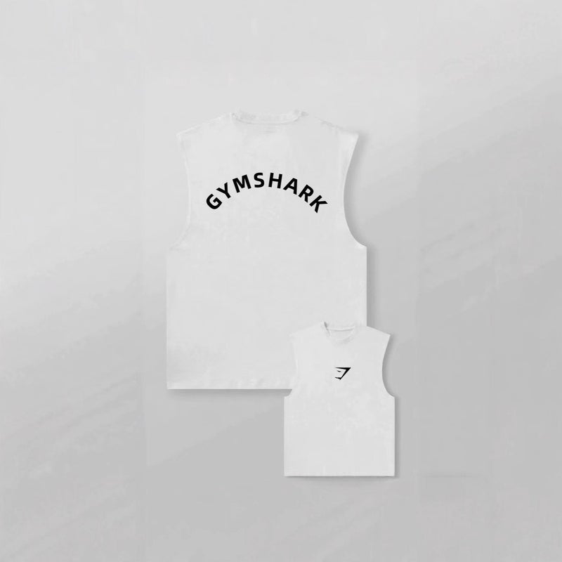 GYMSHARK Men's Cotton Vest for Fitness Training Running Cycling T-Shirt Summer Comfortable Breathable Muscle Shark - Image 1