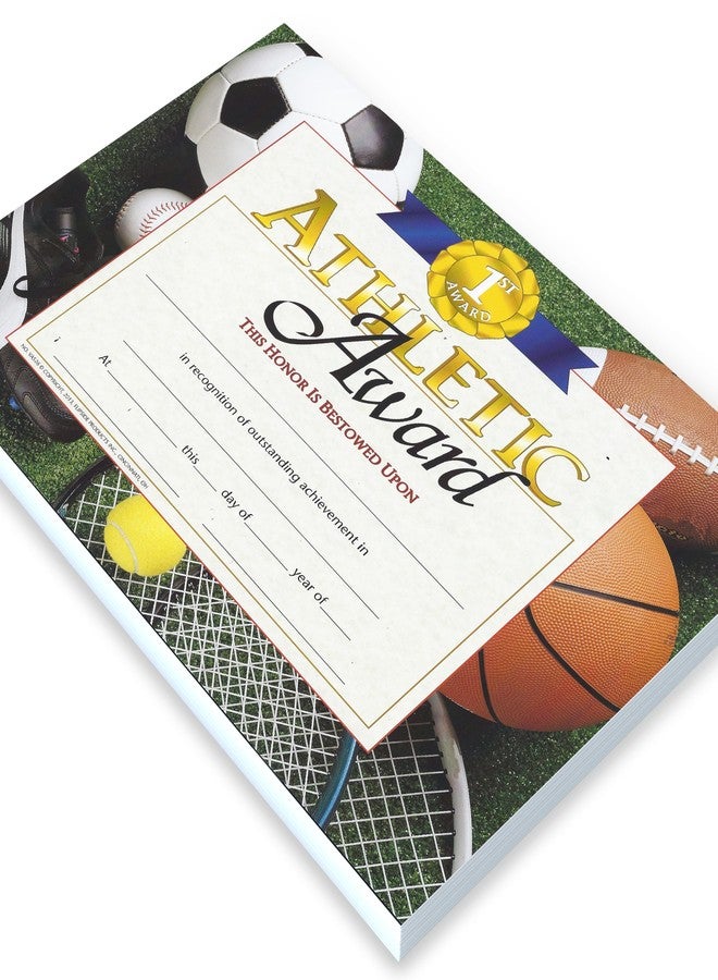 Hayes Athletic Award Certificates, Customizable Sports Award for Students and Teams, Full-Color Glossy Finish, 8.5" x 11" - 30 Pack - Image 1