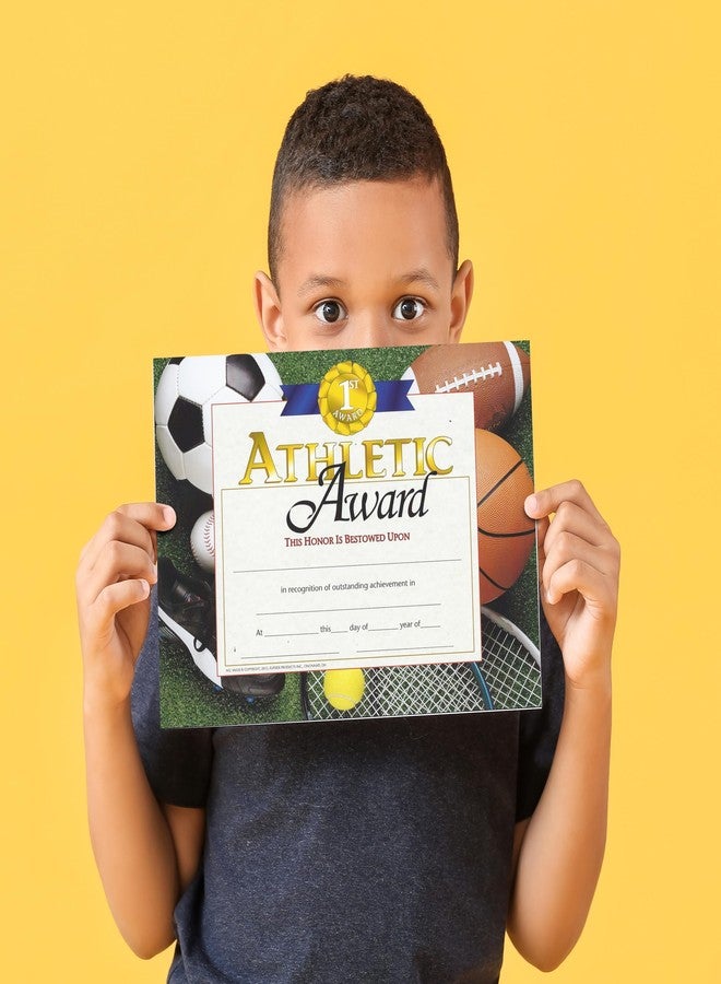 Hayes Athletic Award Certificates, Customizable Sports Award for Students and Teams, Full-Color Glossy Finish, 8.5" x 11" - 30 Pack - Image 2