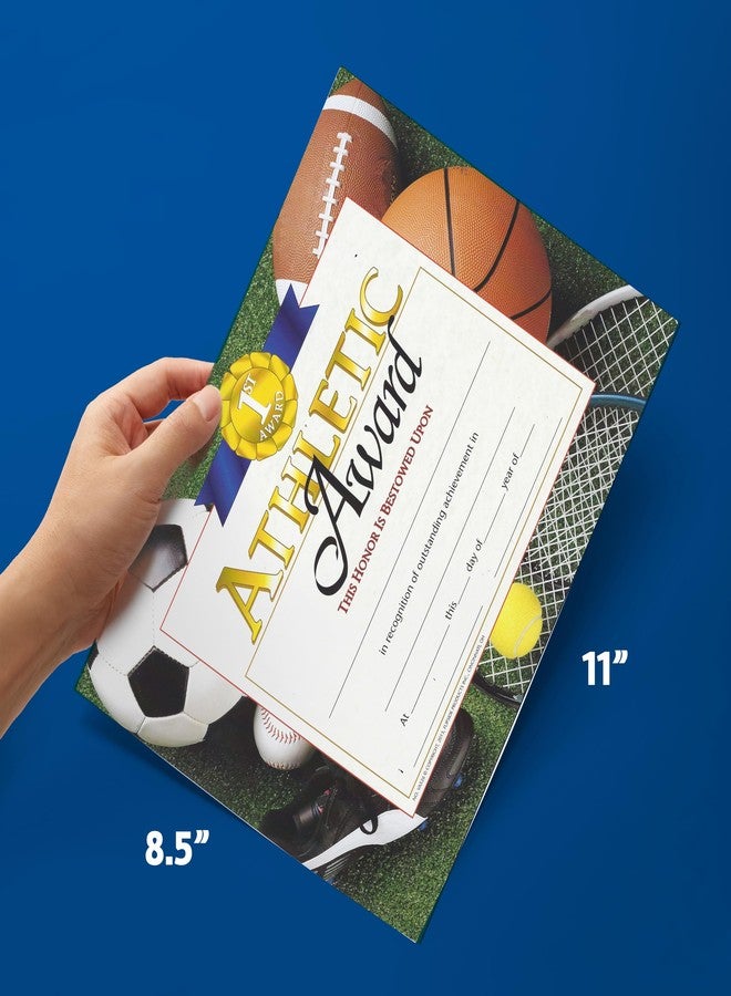 Hayes Athletic Award Certificates, Customizable Sports Award for Students and Teams, Full-Color Glossy Finish, 8.5" x 11" - 30 Pack - Image 5
