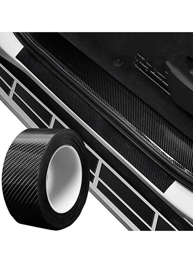 طبقة تغليف من ألياف الكربون الأسود، ملصق واقي ممتص الصدمات لباب السيارة مضاد للخدش، حماية حافة مصد الباب للسيارات والشاحنات وسيارات الدفع الرباعي (5 سم × 5 متر) - Image 2