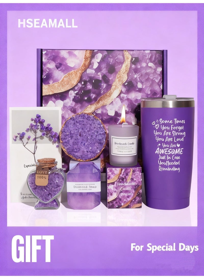 HSEAMALL سلة هدايا للنساء - هدايا عيد ميلاد للنساء، مجموعة سلة هدايا سبا للاسترخاء، أفكار هدايا فريدة للنساء، هدايا للأم والأخت والصديقة المقربة والزوجة وزميلة العمل والمعلمة والممرضة هدايا للنساء - Image 1