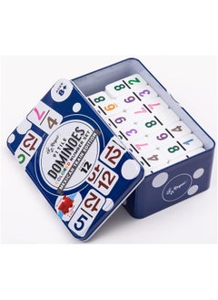 Regal Games Regal Games - Double 12 Dominoes - Colored Numbers Set - Mexican Train Game Set with Hub, 91 Numbered Domino Tiles, 4 Trains, and Collector's Tin - Ideal for 2-4 Players Ages 8 for Kids and Adults  - Image 2