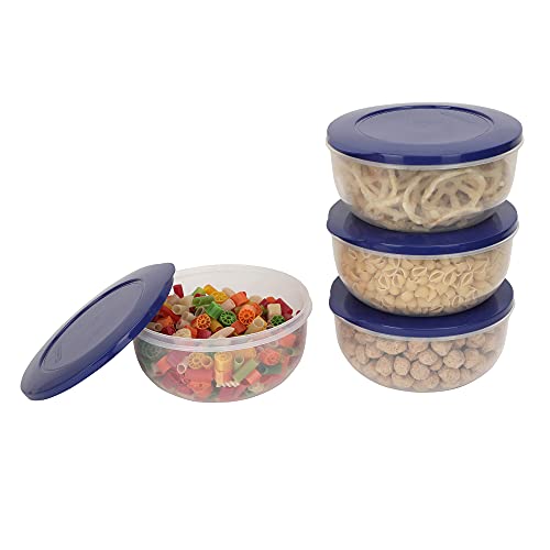 Cutting EDGE 400ml Eco-Storage Plastic Container & Organizer Set of 4 for Kitchen, Refrigerator, Lunch & Food Storage (Dark Blue) - Image 1