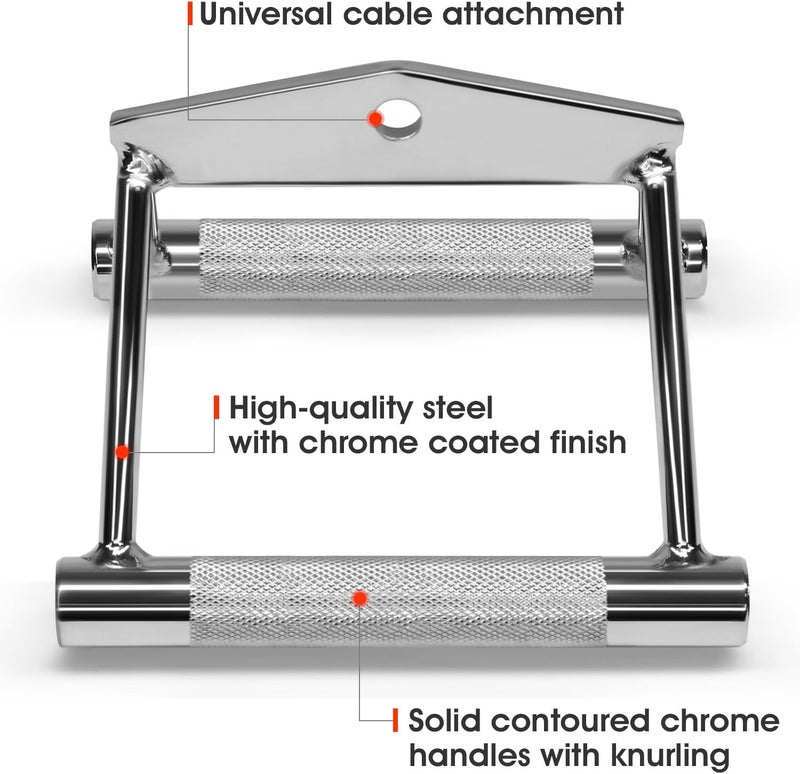 Yes4All Double D Row Handle Cable Attachment, Combo Tricep Pulldown Rope, Cable Machine Accessories for Home Gym - Image 4