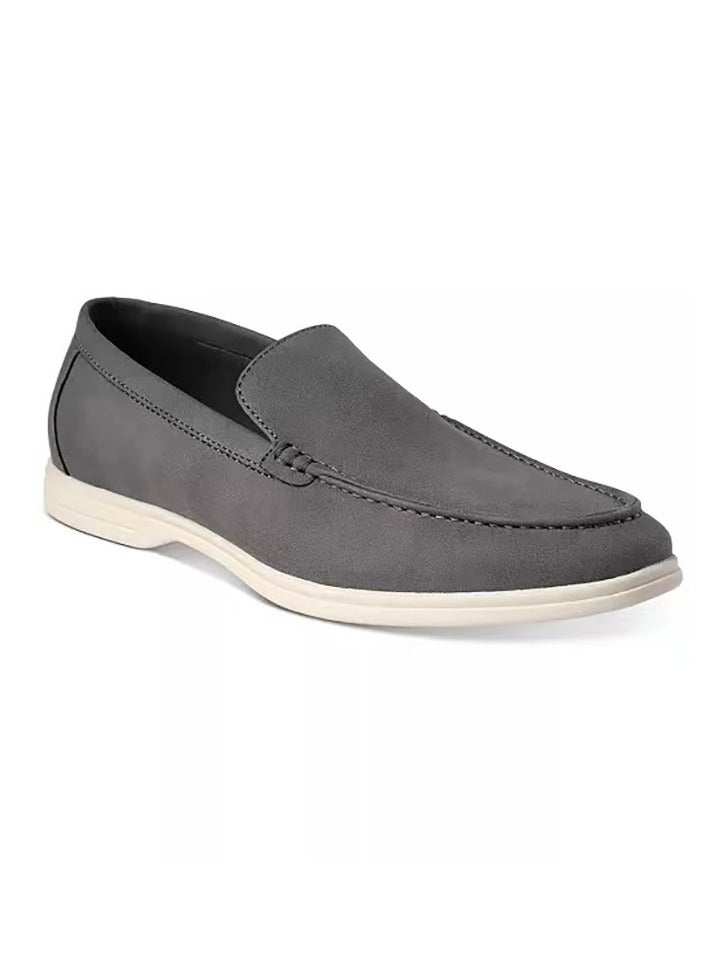 Loquat Men's Classic Loafers Slip-On Shoes Lightweight And Breathable With Rubber Sole Stylish Loafers Grey 