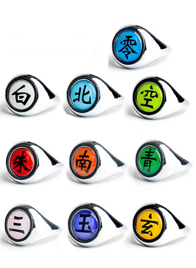 10pcs Anime Metal Rings Figure Cosplay Action Accessory Jewelry Cool Boys Girls Children Kids Toys Gifts for Fans Collection - Image 2