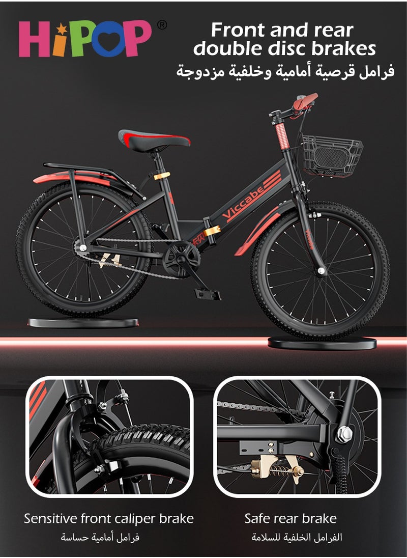 HIPOP Foldable  Bicycle for Children, 20-inch Wheels Suitable for 7-15 Years Old,Non-Slip Handle Design,and  Adjustable Seat,High-Carbon Steel Material Stable Structure,Universal Riding Bike for Boys and Girls  - Image 5