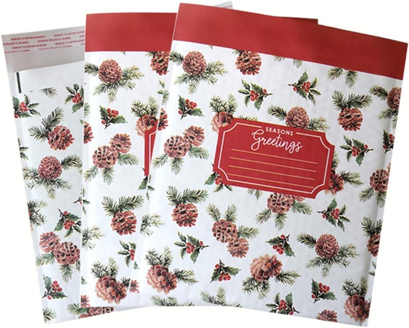 Orgrimmar 10 Packs 10.8"x11.2" Christmas Bubble Mailer Bubble Envelope Self-Seal Wrap Holiday Pouches Bags (Plants) - Image 1