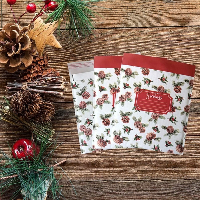 Orgrimmar 10 Packs 10.8"x11.2" Christmas Bubble Mailer Bubble Envelope Self-Seal Wrap Holiday Pouches Bags (Plants) - Image 5