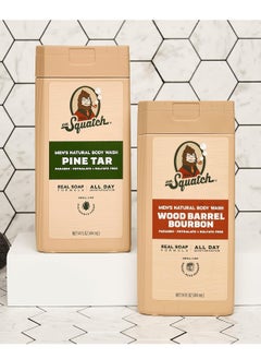 Dr. Squatch Dr. Squatch NEW Natural Body Wash for Men - Non-Exfoliating - Pine Tar + Wood Barrel Bourbon (14 oz, 2 Pack)  - Image 4