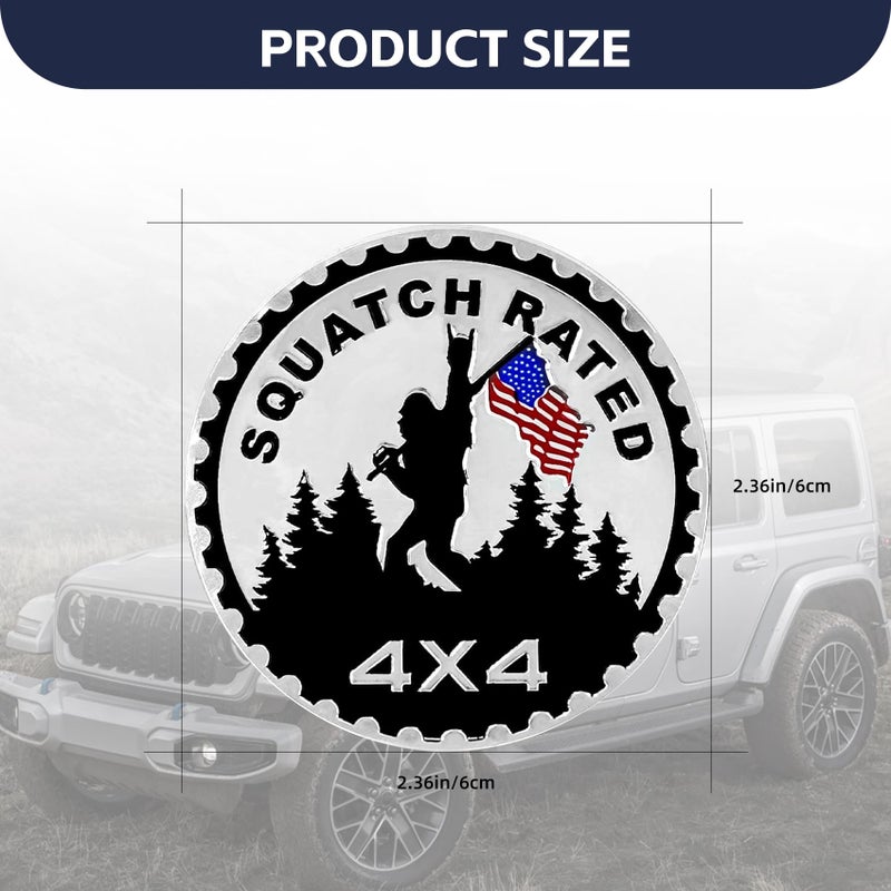NTNEV Wild Man Pattern Rated Car Emblem, 4 x 4 Automotive Badge Decals, 3D Metal Car Badges Round Emblem Decals, Compatible with Jeep Wrangler Vehicles Trucks SUV (B) - Image 2