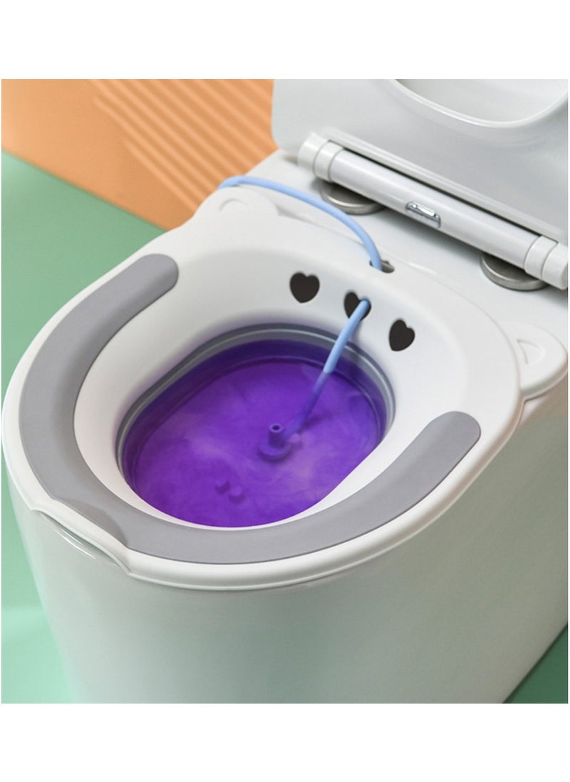 MileMelo - Sitz Bath For Toilet Seat Hemorrhoids Postpartum Care With Flusher Comfortable Seating Easy To Use And Clean - Image 1