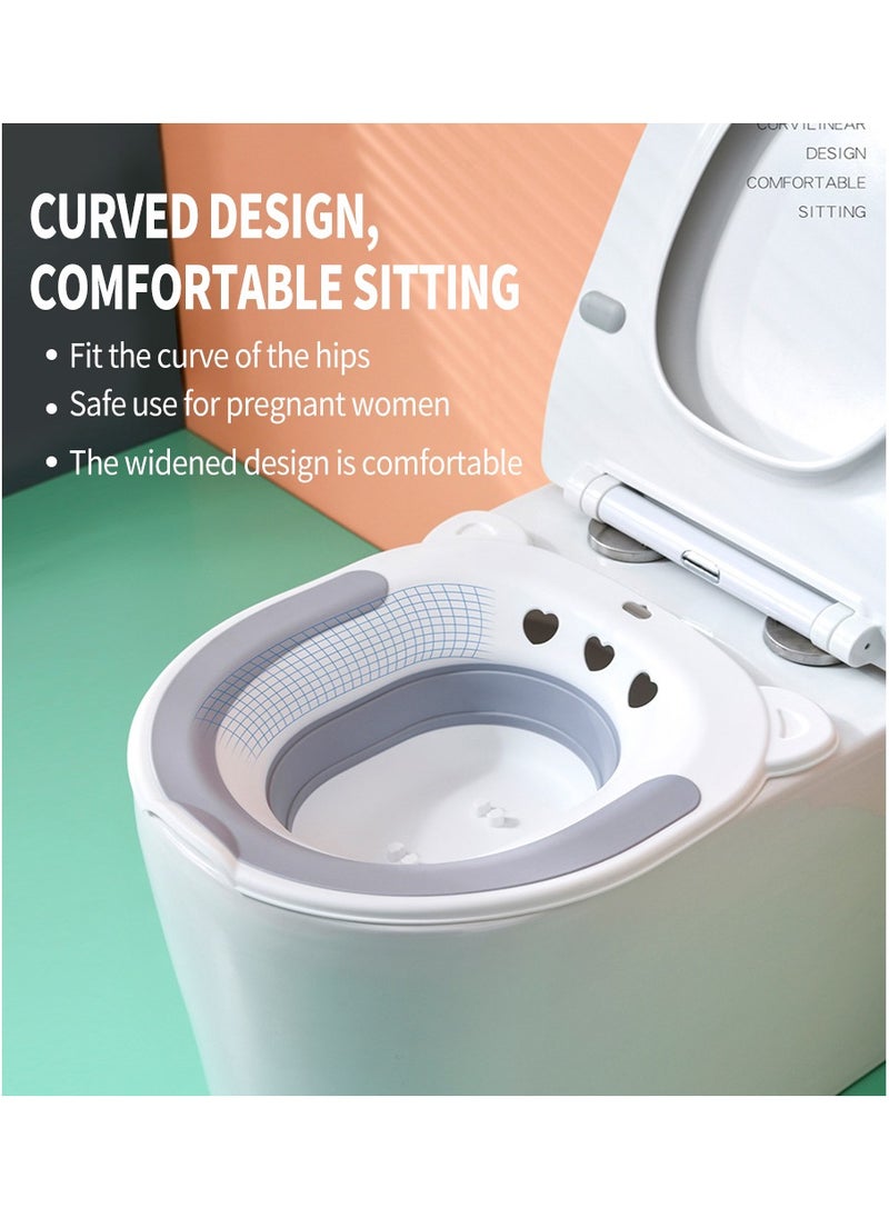 MileMelo - Sitz Bath For Toilet Seat Hemorrhoids Postpartum Care With Flusher Comfortable Seating Easy To Use And Clean - Image 1