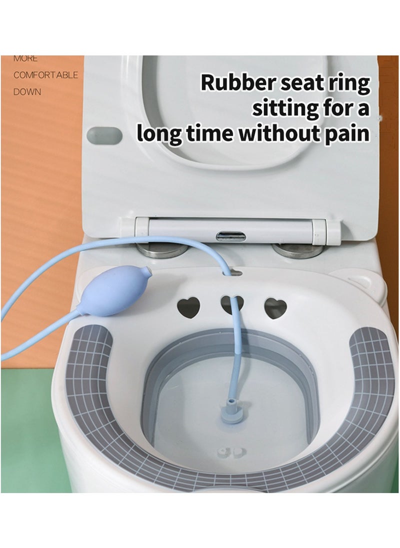 MileMelo - Sitz Bath For Toilet Seat Hemorrhoids Postpartum Care With Flusher Comfortable Seating Easy To Use And Clean - Image 1