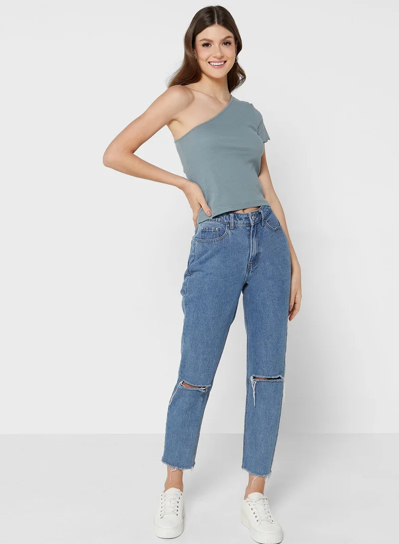 Ginger Basics One Shoulder Knitted Top