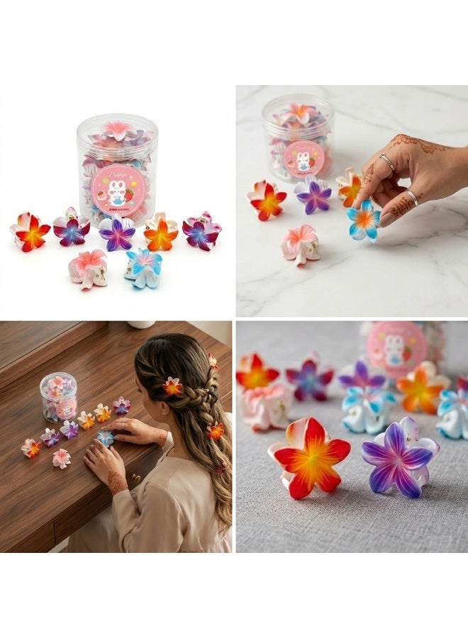 Dantiya Flower Hair Claw Clips Set – 7 Pieces Multi-Color Hair Clips, Strong Hold Stylish Hair Accessories for Daily Use - Image 1