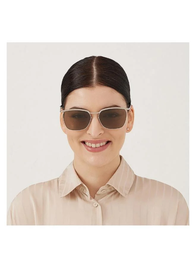 بلاك أوت "نظارات شمسية طراز مستطيل للرجال والنساء من بلاك آوت ساندي مع حماية الأشعة فوق البنفسجية ٤٠٠ - فضي/بني"