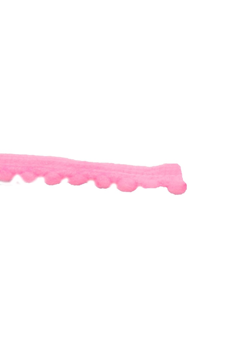 GOELX Goelx Colorful Cotton Pom Pom Lace Dori, Sewing Trim Embellishment Cords for Sewing, Craft Works, Apparel Designing - Pack of 9.8 Yards/9 mtrs in Baby Pink  - Image 2