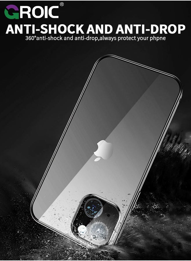 GROIC - جراب مصمم لهاتف iPhone 15 Plus مقاس 6.7 بوصة، واقي كامل للجسم 360 درجة مع طبقة مزدوجة من واقي الشاشة الزجاجي المقوى المدمج، جراب متين كامل الجسم مع شاشة حساسة للمس مدمجة - Image 1