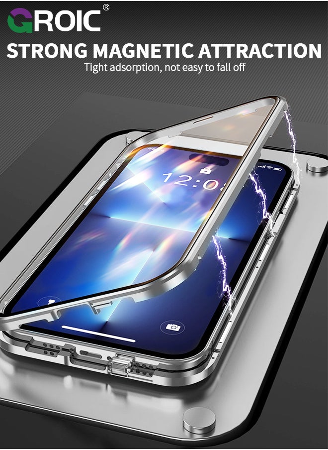 GROIC - جراب مصمم لهاتف iPhone 15 Plus مقاس 6.7 بوصة، واقي كامل للجسم 360 درجة مع طبقة مزدوجة من واقي الشاشة الزجاجي المقوى المدمج، جراب متين كامل الجسم مع شاشة حساسة للمس مدمجة - Image 1