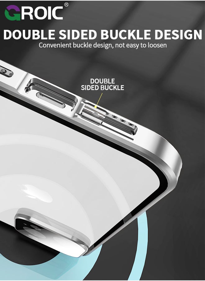 GROIC - جراب مصمم لهاتف iPhone 15 Plus مقاس 6.7 بوصة، واقي كامل للجسم 360 درجة مع طبقة مزدوجة من واقي الشاشة الزجاجي المقوى المدمج، جراب متين كامل الجسم مع شاشة حساسة للمس مدمجة - Image 1