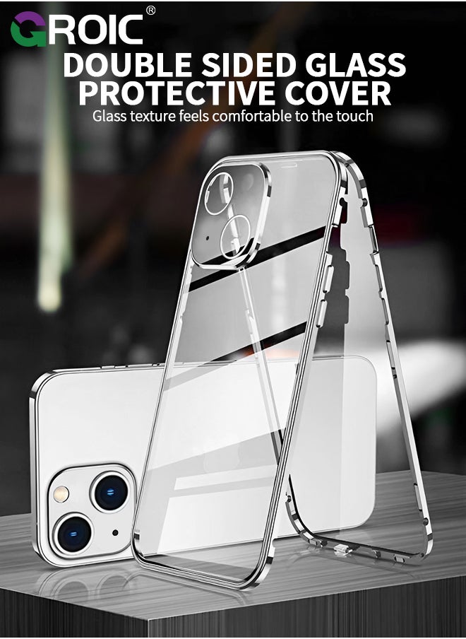 GROIC - جراب مصمم لهاتف iPhone 15 Plus مقاس 6.7 بوصة، واقي كامل للجسم 360 درجة مع طبقة مزدوجة من واقي الشاشة الزجاجي المقوى المدمج، جراب متين كامل الجسم مع شاشة حساسة للمس مدمجة - Image 1