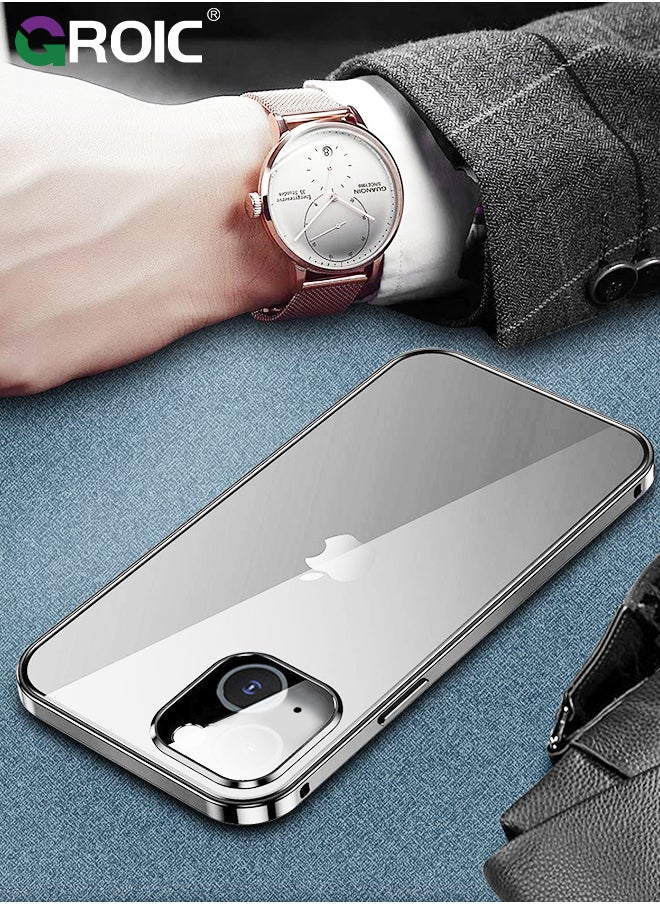 GROIC - جراب مصمم لهاتف iPhone 15 Plus مقاس 6.7 بوصة، واقي كامل للجسم 360 درجة مع طبقة مزدوجة من واقي الشاشة الزجاجي المقوى المدمج، جراب متين كامل الجسم مع شاشة حساسة للمس مدمجة - Image 1
