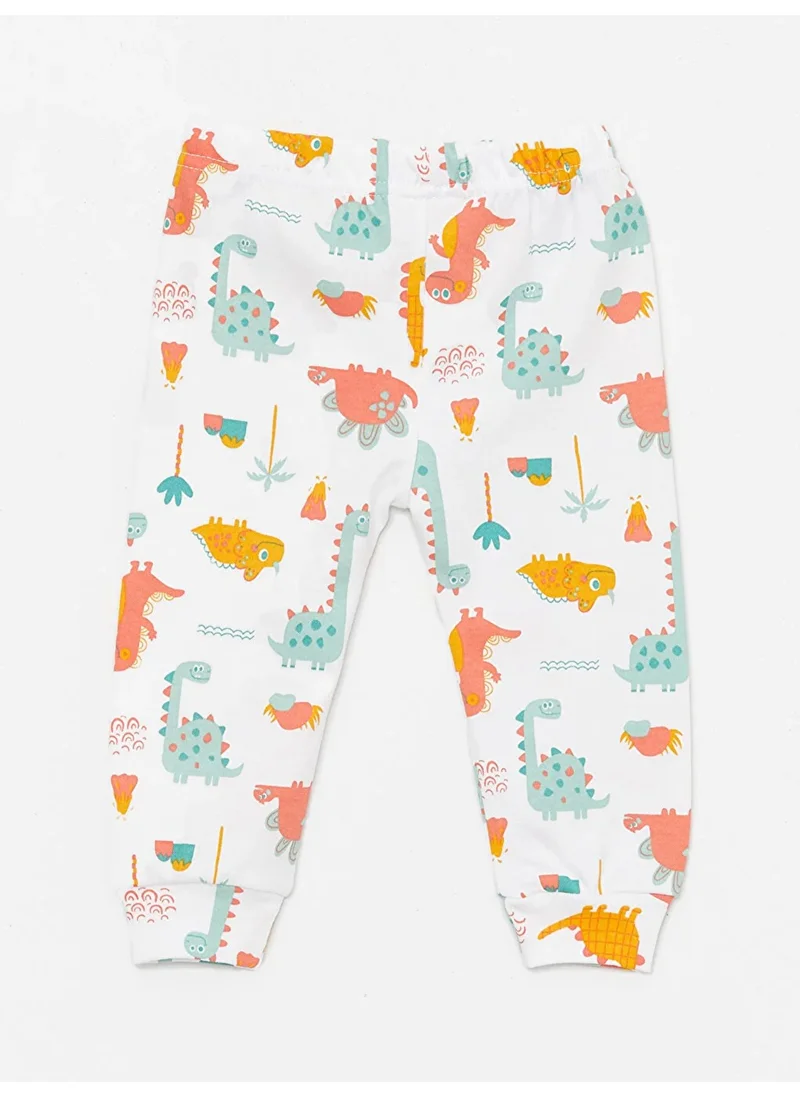 Luggi Baby Basic Dinosaur Patterned 2-Pack Baby Girl Bottoms Without Booties 3 Months-3 Years