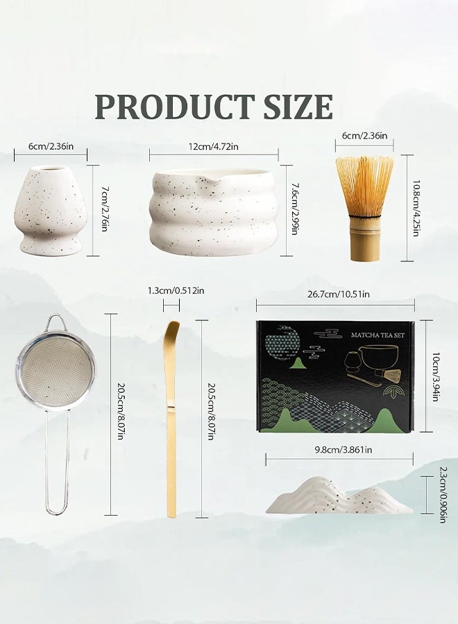 غايو طقم ماتشا من 7 قطع، مجموعة خفاقة الماتشا، طقم ماتشا مع وعاء خزفي، أدوات شاي الماتشا، طقم شاي الماتشا، طقم شاي تقليدي - Image 2