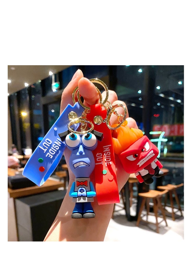 Bluejw Cute  Anime Inside Out 2 Keychain Toy for Game Fans Kids Birthday Gift  2Pcs - Image 1