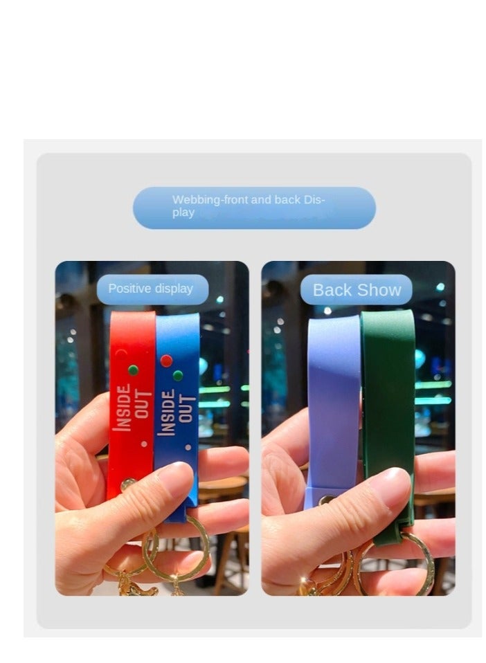 Bluejw Cute  Anime Inside Out 2 Keychain Toy for Game Fans Kids Birthday Gift  2Pcs - Image 3