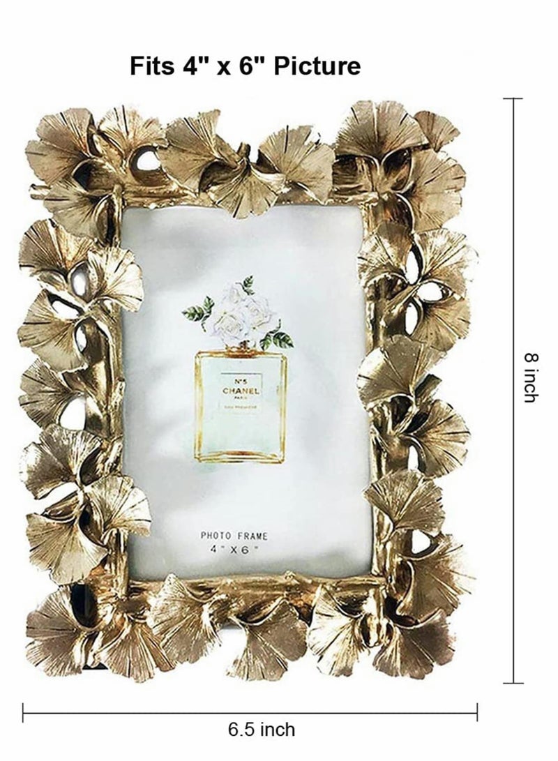 إطار صور مصنوع من راتنج الجينكو الذهبي لتزيين المنزل، عرض سطح الطاولة العتيق، هدية مخصصة لجدار المعرض لعشاق الصور. - Image 5