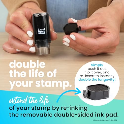 ExcelMark Smiley FACE - Self-Inking Round Teacher Stamp - Purple Ink - Image 4