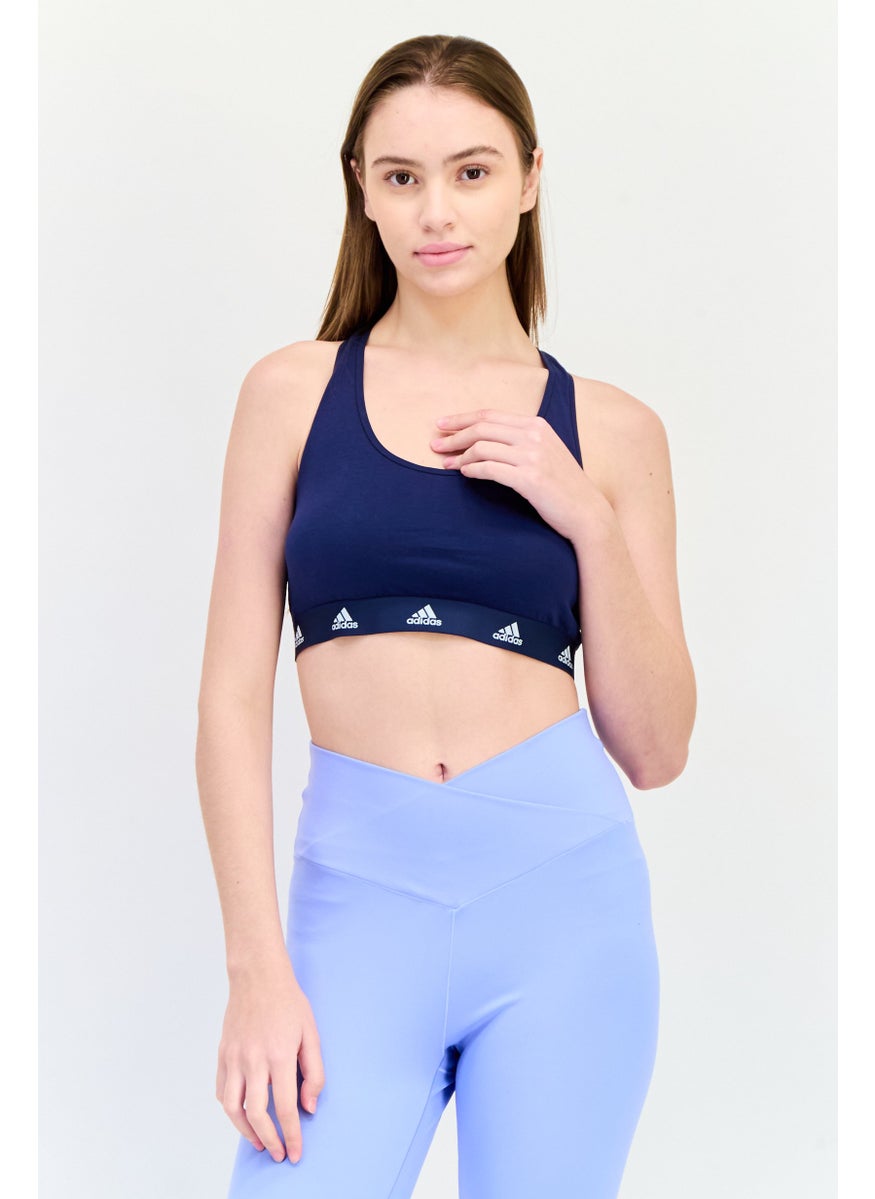 Adidas Women Padded Brand Logo Training Sport Bra, Multicolor  - Image 1